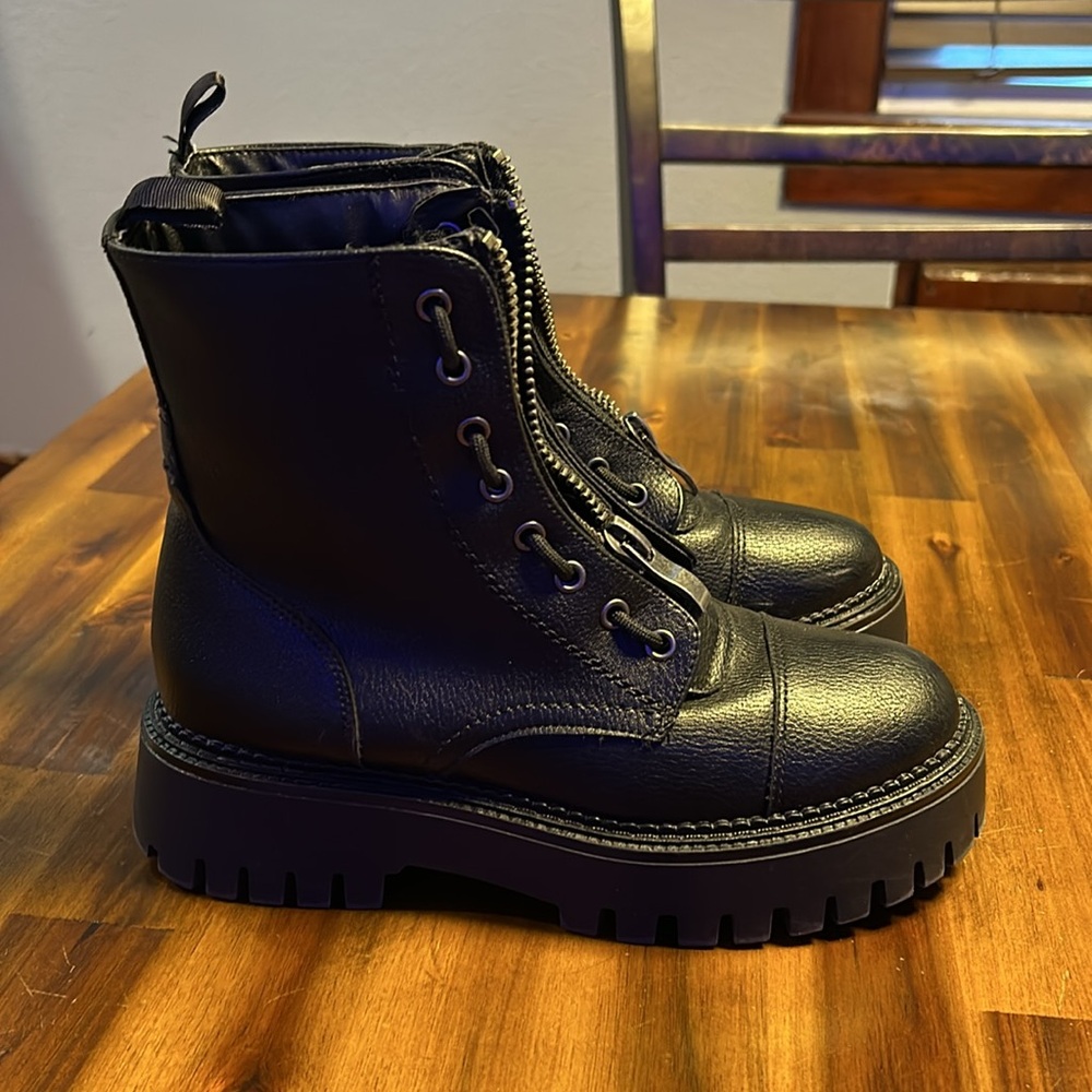 Black combat boots